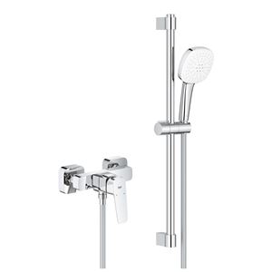 GROHE CUBEO sprchový set s nástennou batériou, ručná sprcha s 2 prúdmi, tyč, hadica, Water Saving, chróm