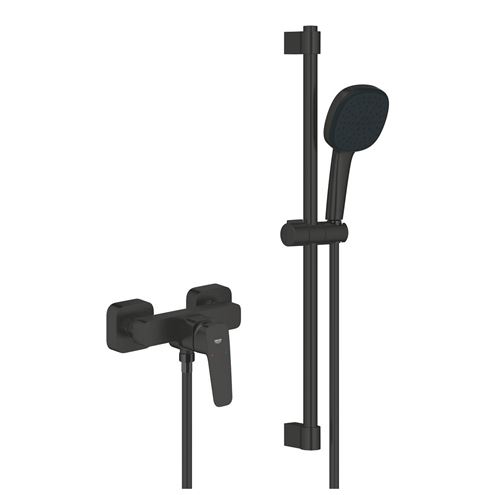 GROHE CUBEO sprchový set s nástennou batériou, ručná sprcha s 2 prúdmi, tyč, hadica, Water Saving, matte black 1018252430 Obrázek - Hlavní obrázek