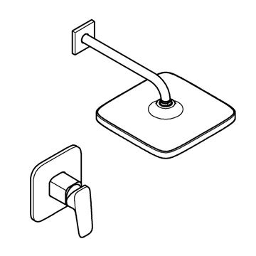 GROHE CUBEO sprchový set s podomietkovou batériou, horná sprcha, chróm 1053340000 Obrázek - fotka