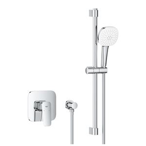 GROHE CUBEO sprchový set s podomietkovou batériou, ručná sprcha, tyč, hadica, nástenné kolienko, chróm