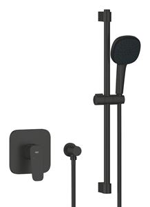 GROHE CUBEO sprchový set s podomietkovou batériou, ručná sprcha, tyč, hadica, nástenné kolienko, matte black