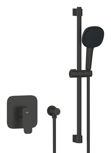 GROHE CUBEO sprchový set s podomietkovou batériou, ručná sprcha, tyč, hadica, nástenné kolienko, matte black 1053352430 Obrázek - Hlavní obrázek