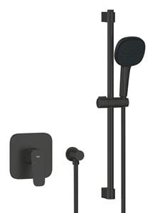 GROHE CUBEO sprchový set s podomietkovou batériou, ručná sprcha, tyč, hadica, nástenné kolienko, matte black