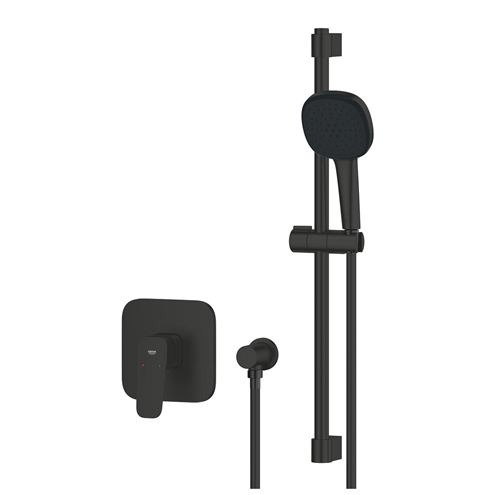 GROHE CUBEO sprchový set s podomietkovou batériou, ručná sprcha, tyč, hadica, nástenné kolienko, matte black 1053352430 Obrázek - fotka