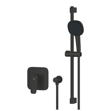 GROHE CUBEO sprchový set s podomietkovou batériou, ručná sprcha, tyč, hadica, nástenné kolienko, matte black 1053352430 Obrázek - fotka