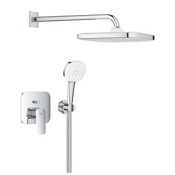 GROHE CUBEO sprchový set s podomietkovou batériou, horná sprcha, ručná sprcha s 3 prúdmi, hadica, držiak, chróm