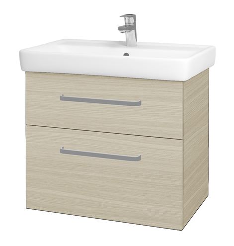 DŘEVOJAS Q MAX SZZ2 70 skrinka s umývadlom 70x47,5x56 cm, 2 zásuvky, úchytka hliník mat, dub 60407-T01 Obrázek - Hlavní obrázek