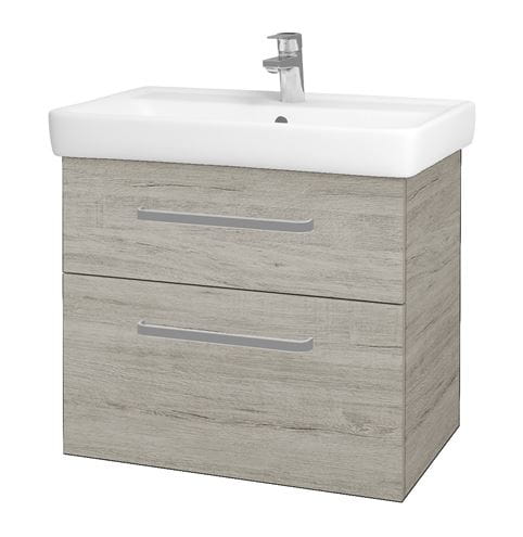 DŘEVOJAS Q MAX SZZ2 70 skrinka s umývadlom 70x47,5x56 cm, 2 zásuvky, úchytka hliník mat, oregon 61329-T01 Obrázek - Hlavní obrázek