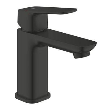 GROHE CUBEO umývadlová stojanková batéria, s odtokovou súpravou, Water Saving, SilkMove ES, matte black