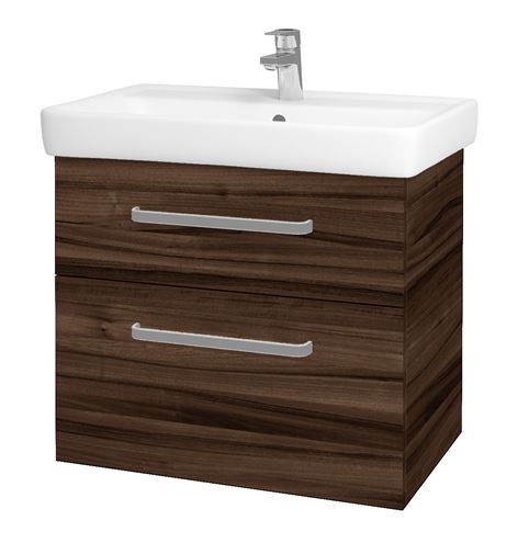 DŘEVOJAS Q MAX SZZ2 70 skrinka s umývadlom 70x47,5x56 cm, 2 zásuvky, úchytka hliník mat, orech 60414-T01 Obrázek - Hlavní obrázek