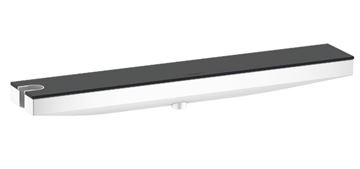 HANSGROHE RAINFINITY nástenná prípojka hadice Porter 500 s poličkou a držiakom sprchy vľavo, matná biela/grafit