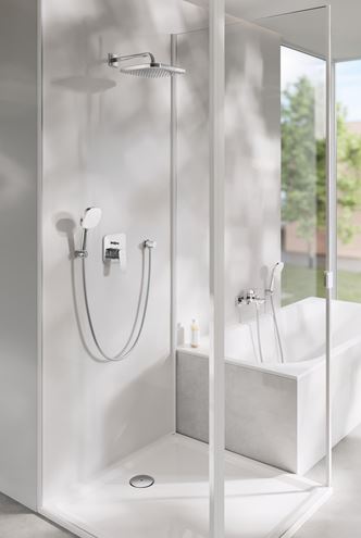GROHE CUBEO vaňová nástenná batéria, s prepínačom, so sprchovou súpravou, chróm 1018140000 Obrázek - fotka