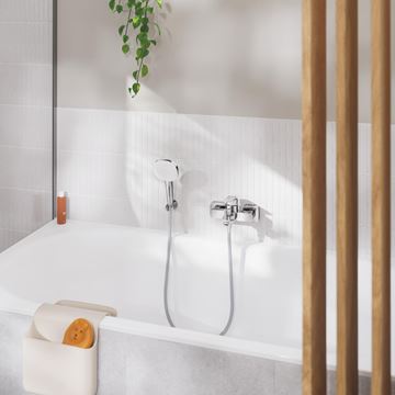 GROHE CUBEO vaňová nástenná batéria, s prepínačom, so sprchovou súpravou, chróm 1018140000 Obrázek - fotka