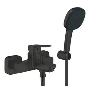 GROHE CUBEO vaňová nástenná batéria, s prepínačom, so sprchovou súpravou, matte black