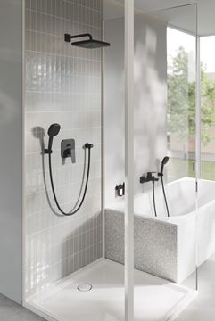 GROHE CUBEO vaňová nástenná batéria, s prepínačom, so sprchovou súpravou, matte black 1018142430 Obrázek - fotka