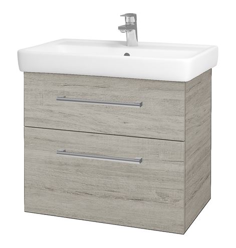 DŘEVOJAS Q MAX SZZ2 70 skrinka s umývadlom 70x47,5x56 cm, 2 zásuvky, úchytka chróm, oregon 61329-T03 Obrázek - Hlavní obrázek