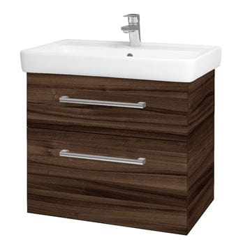 DŘEVOJAS Q MAX SZZ2 70 skrinka s umývadlom 70x47,5x56 cm, 2 zásuvky, úchytka chróm, orech
