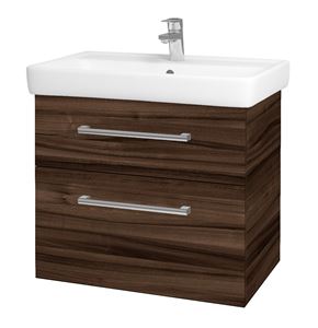 DŘEVOJAS Q MAX SZZ2 70 skrinka s umývadlom 70x47,5x56 cm, 2 zásuvky, úchytka chróm, orech