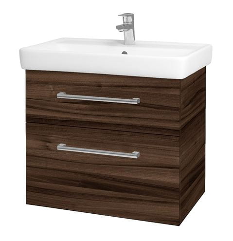 DŘEVOJAS Q MAX SZZ2 70 skrinka s umývadlom 70x47,5x56 cm, 2 zásuvky, úchytka chróm, orech 60414-T03 Obrázek - Hlavní obrázek
