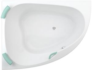 TEIKO SPINELL 180 L rohová vaňa 180x130 cm, pre 2 osoby, s nožičkami, akrylát