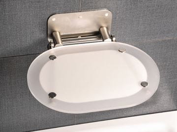 RAVAK OVO CHROME sedadlo do sprchy, sklopné, nerez oceľ/clear B8F0000029 Obrázek - fotka