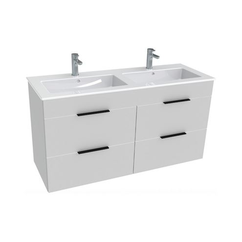 JIKA CUBE skrinka s dvojumývadlom 118x43x62,2 cm, 4 zásuvky, biela H4536621763001 Obrázek - Hlavní obrázek