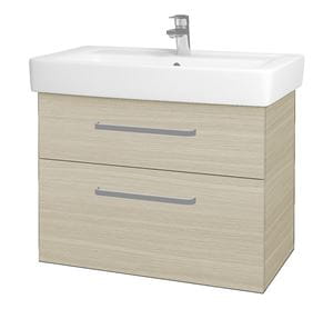 DŘEVOJAS Q MAX SZZ2 80 skrinka s umývadlom 80x47,5x56 cm, 2 zásuvky, úchytka hliník mat, dub