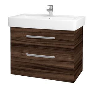 DŘEVOJAS Q MAX SZZ2 80 skrinka s umývadlom 80x47,5x56 cm, 2 zásuvky, úchytka hliník mat, orech