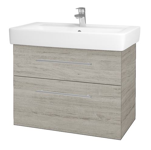 DŘEVOJAS Q MAX SZZ2 80 skrinka s umývadlom 80x47,5x56 cm, 2 zásuvky, úchytka oceľ, oregon 61336-T02 Obrázek - Hlavní obrázek