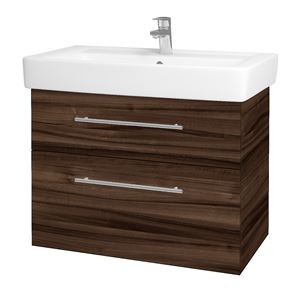 DŘEVOJAS Q MAX SZZ2 80 skrinka s umývadlom 80x47,5x56 cm, 2 zásuvky, úchytka oceľ, orech