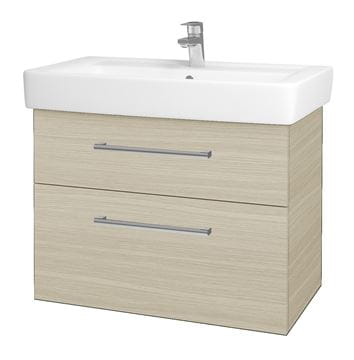 DŘEVOJAS Q MAX SZZ2 80 skrinka s umývadlom 80x47,5x56 cm, 2 zásuvky, úchytka chróm, dub