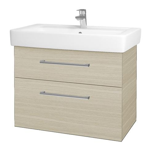 DŘEVOJAS Q MAX SZZ2 80 skrinka s umývadlom 80x47,5x56 cm, 2 zásuvky, úchytka chróm, dub 60469-T03 Obrázek - Hlavní obrázek