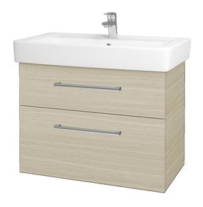 DŘEVOJAS Q MAX SZZ2 80 skrinka s umývadlom 80x47,5x56 cm, 2 zásuvky, úchytka chróm, dub