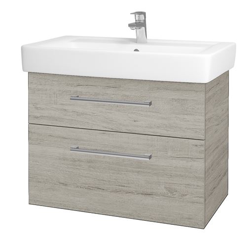 DŘEVOJAS Q MAX SZZ2 80 skrinka s umývadlom 80x47,5x56 cm, 2 zásuvky, úchytka chróm, oregon 61336-T03 Obrázek - Hlavní obrázek