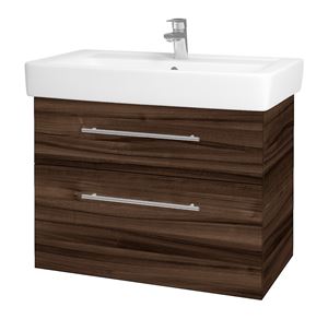 DŘEVOJAS Q MAX SZZ2 80 skrinka s umývadlom 80x47,5x56 cm, 2 zásuvky, úchytka chróm, orech