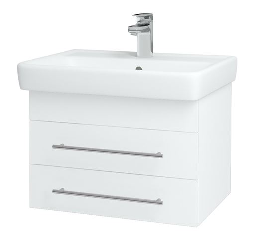 DŘEVOJAS Q SZZ2 60 skrinka s umývadlom 60x47,5x39 cm, 2 zásuvky, lesklá biela/biela vysoký lesk 72721-T02 Obrázek - Hlavní obrázek