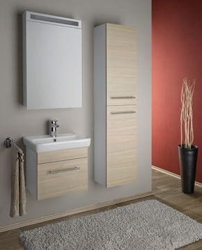DŘEVOJAS SOLO SZZ 50 skrinka s umývadlom 50x38x39, 2 cm, 1 zásuvka, úchytka chróm, lesklá biela / biela vysoký lesk 21811-T03 Obrázek - fotka