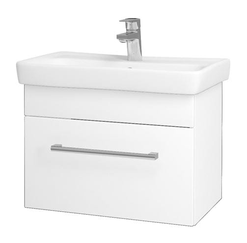 DŘEVOJAS SOLO SZZ 60 skrinka s umývadlom 60x38x39,2 cm, 1 zásuvka, úchytka chróm, lesklá biela / biela vysoký lesk 21835-T03 Obrázek - Hlavní obrázek