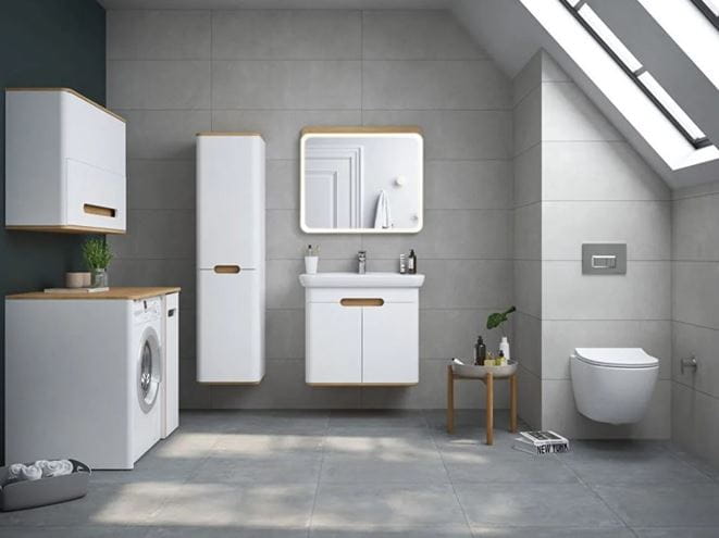 VITRA SENTO vysoká skrinka 40x35x157,5 cm, 2 dvierka, pánty vľavo, white mat 60860 Obrázek - fotka