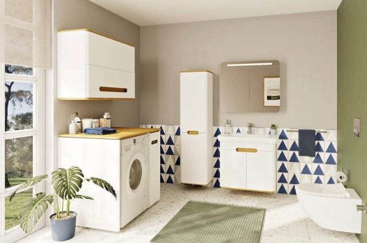 VITRA SENTO vysoká skrinka 40x35x157, 5 cm, 2 dvierka, pánty vpravo, white mat 60848 Obrázek - fotka
