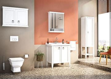 VITRA VALARTE vysoká skrinka 53,5x39,5x196,5 cm, 1 polica, 1 dvierka, pánty vľavo, matná biela 62240 Obrázek - fotka