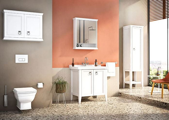 VITRA VALARTE vysoká skrinka 53,5x39,5x196,5 cm, 1 polica, 1 dvierka, pánty vľavo, matná biela 62240 Obrázek - fotka