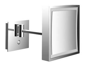 EMCO PURE kozmetické zrkadlo 203x203 mm, zväčšovacie, s osvetlením, chróm
