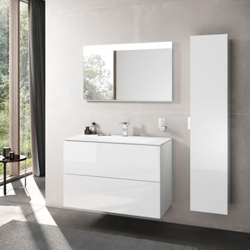 KEUCO EDITION 11 vysoká skrinka 35x37x170 cm, 1 dvierka, pánty vpravo, s košom, biela 31331380002 Obrázek - fotka