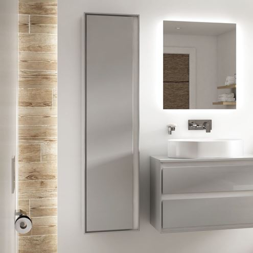 IDEAL STANDARD CONNECT AIR vysoká skrinka 40x30x160 cm, 1 dvierka, matná biela/svetlá šedá E0832EQ Obrázek - Hlavní obrázek