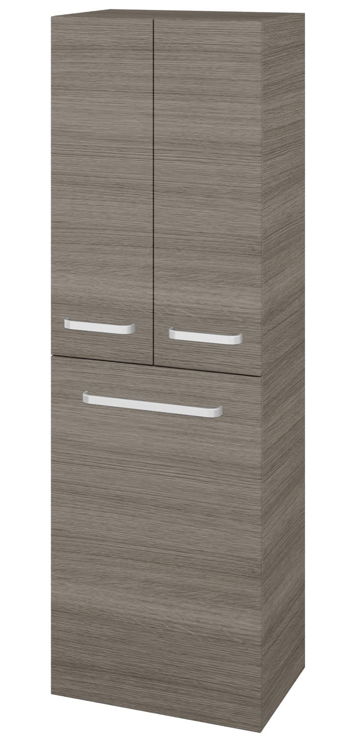 DŘEVOJAS DOS SVD3K 50 vysoká skrinka 50x35,2x154,5 cm, 3 dvierka, s košom, úchytka hliník mat, cafe
