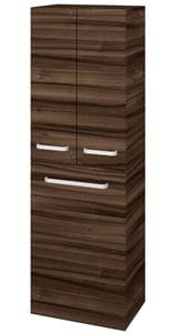 DŘEVOJAS DOS SVD3K 50 vysoká skrinka 50x35,2x154,5 cm, 3 dvierka, s košom, úchytka hliník mat, orech