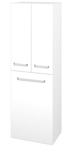 DŘEVOJAS DOS SVD3K 50 vysoká skrinka 50x35,2x154,5 cm, 3 dvierka, s košom, úchytka hliník mat, lesklá biela/biela vysoký lesk 65143-T01 Obrázek - Hlavní obrázek