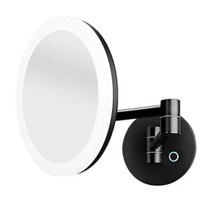NIMCO kozmetické zrkadlo 200,5 mm, zväčšovacie, s osvetlením, čierna