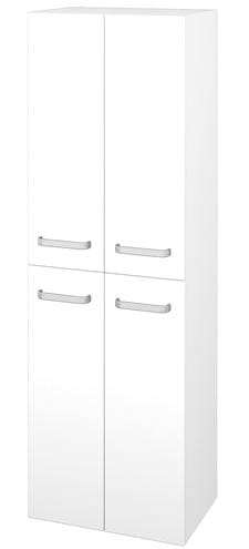 DŘEVOJAS DOS SVD4 50 vysoká skrinka 50x35,2x154,5 cm, 4 dvierka, úchytka hliník mat, lesklá biela/biela vysoký lesk 65082-T01 Obrázek - Hlavní obrázek